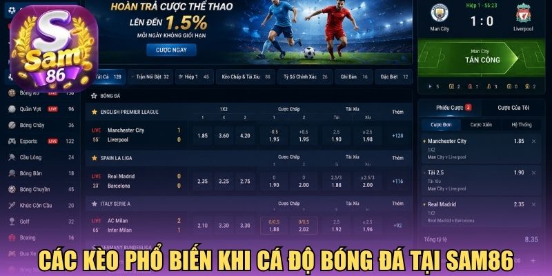 Các kèo phổ biến khi cá độ bóng đá tại Sam86 Các kèo phổ biến khi cá độ bóng đá tại Sam86